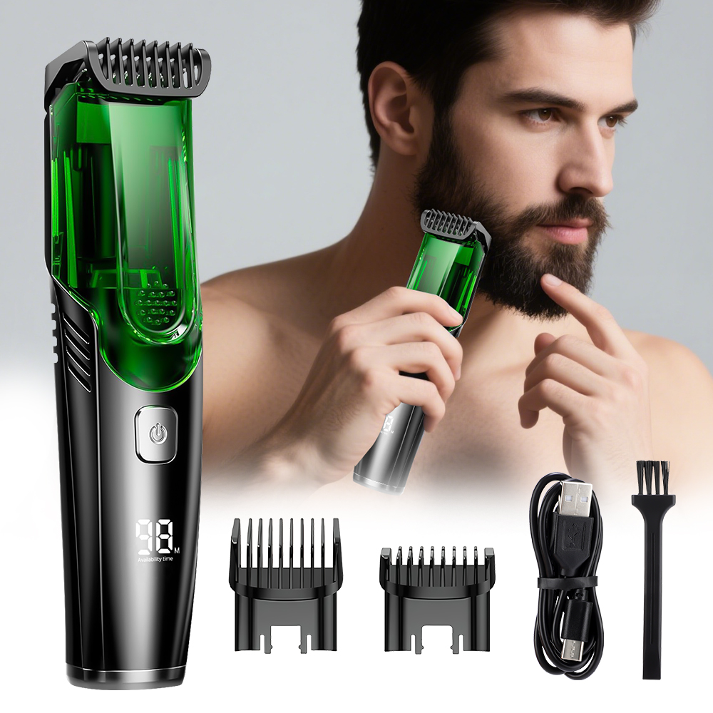 Men'S Grooming Vacuum - Recortador de barba inalámbrico para hombres,