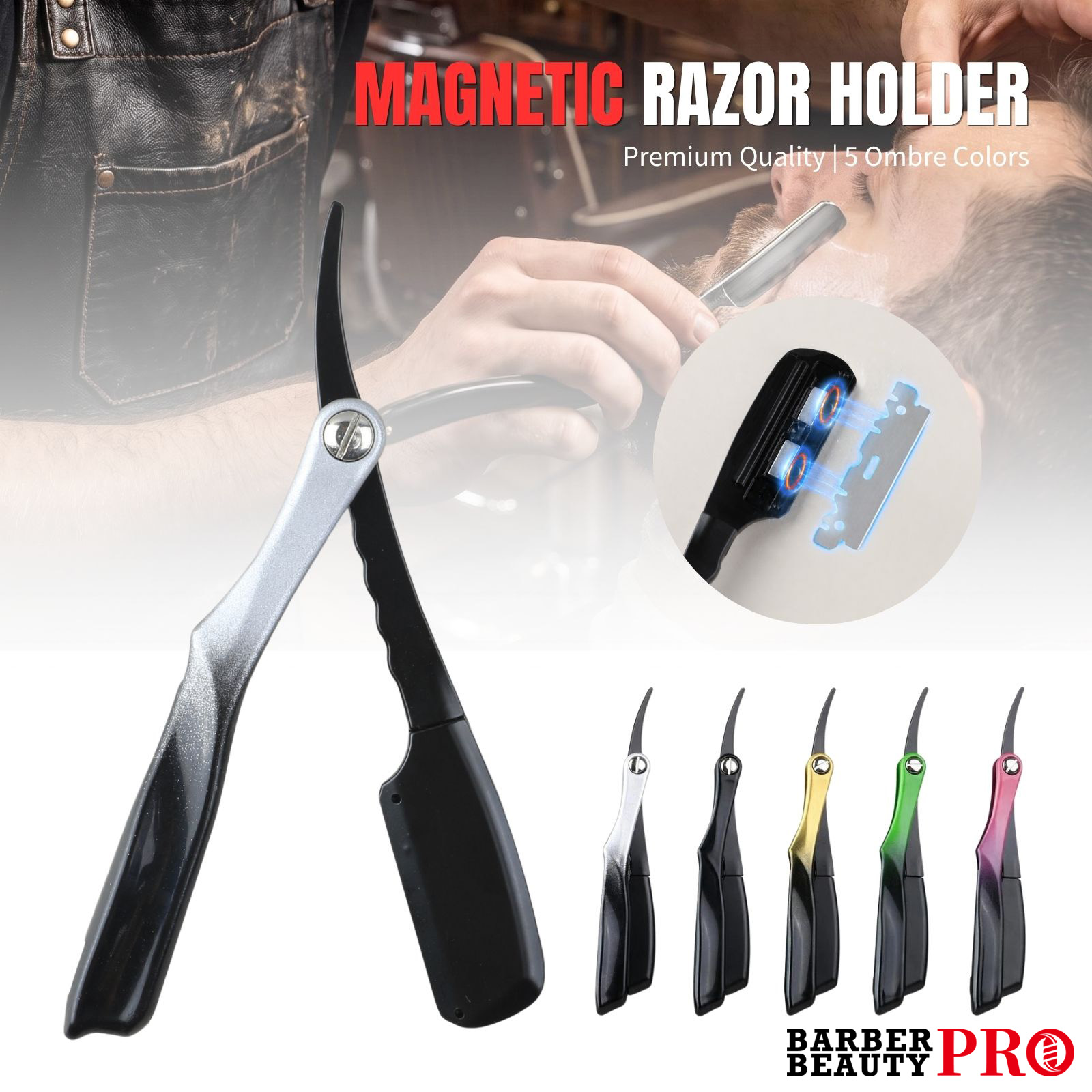 Men'S Grooming Barbershop - Soporte magnético plegable para navaja de